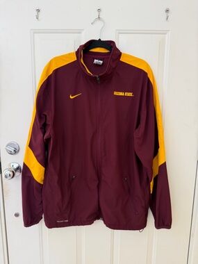 Nike Men’s Arizona State Sun Devil Full Zip Maroon Dri-Fit Jacket